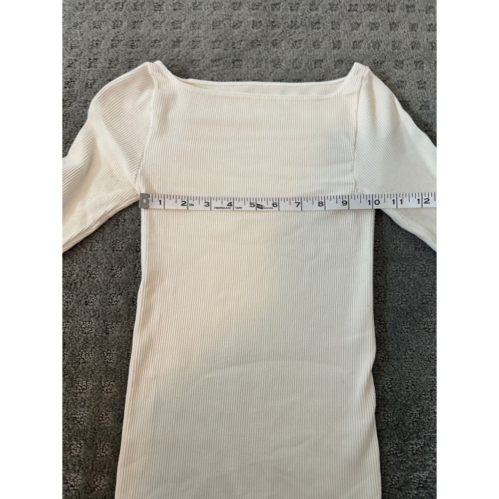 Free People Intimately Ribbed Long Sleeve Top M/L Cream Good - Picture 8 of 10